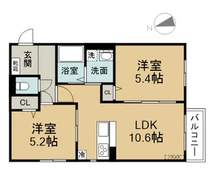 ベルセゾン金池南【1階】の間取り