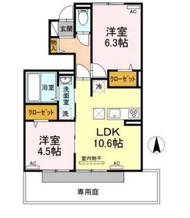 ルーチェ C棟【1階】の間取り