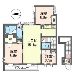 RISING SUN VII【2階】の間取り