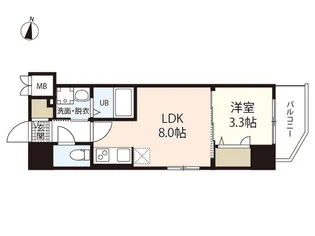 S-RESIDENCE広島駅diletto【5階】の間取り