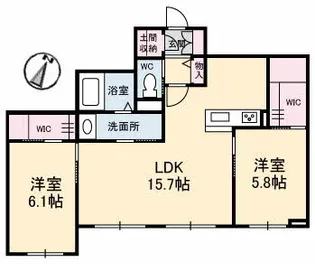 ヴェルデマ―レ【1階】の間取り