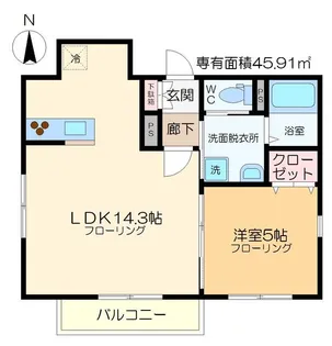 メゾンブランシュ【1階】の間取り