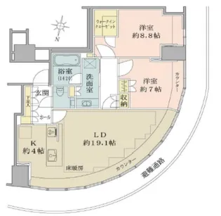 BrilliaTower堂島【6階】の間取り