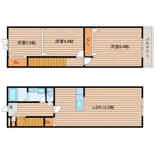 アスコット古川I番館【1階】の間取り