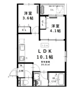 ディーポルタヴィアーレ【2階】の間取り