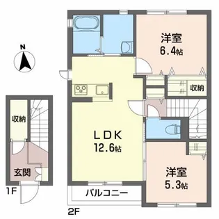 シャーメゾン千日町【2階】の間取り
