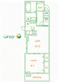 グリーンビラ郷美II【1階】の間取り