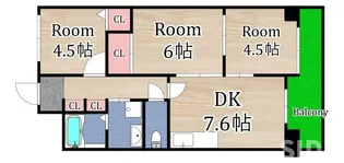 スパジオ高倉【4階】の間取り