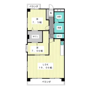 ビーオーズ平池【2階】の間取り