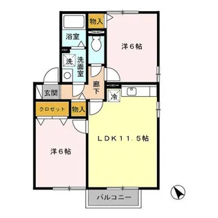 グリーンビレッジ・ピア C【2階】の間取り