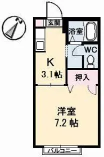 ハイツ樫の前 B棟【2階】の間取り