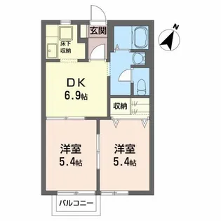 アンシャンテ豊田【1階】の間取り