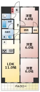 日宝ポニクレール府中【2階】の間取り