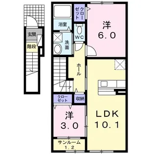 ディア コート【2階】の間取り