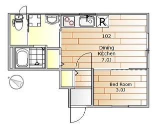 Cozy Flat 中目黒【1階】の間取り