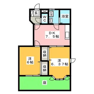 ニュークレストール和佳 B棟【1階】の間取り