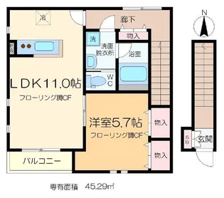 シェルベール五番館【2階】の間取り