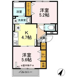 アンバサル【3階】の間取り