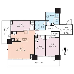 パークシティ中野ザタワー エアーズ【19階】の間取り