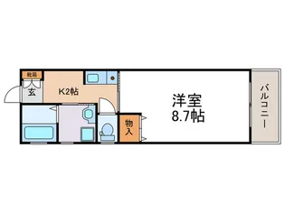 ク-ネルハイツ桂【1階】の間取り