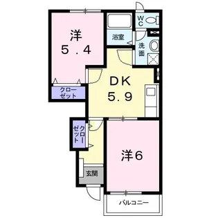 パークサイド・クレインII【1階】の間取り