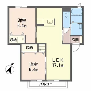 メゾンうえたIII【2階】の間取り