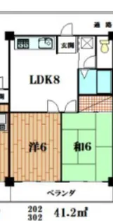 ボヌール調布【2階】の間取り