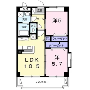 アンジュミニョン【3階】の間取り
