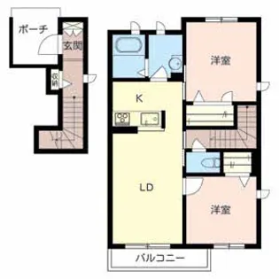 Vorte garden 豊中 B棟【2階】の間取り