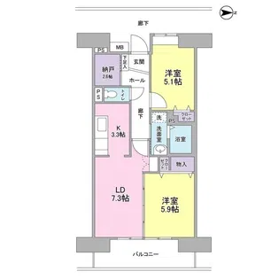 アーバンドエル庄内通【13階】の間取り