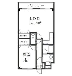 フラッツ・ゼルコヴァ【3階】の間取り