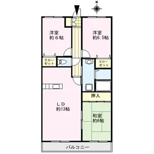レジデンス高屋敷【5階】の間取り