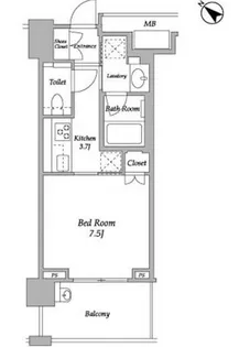 クロスエアタワー【12階】の間取り