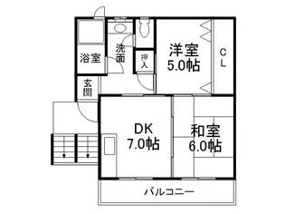 梅の宮ハイツ【3階】の間取り