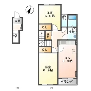 グリーンテラス【2階】の間取り