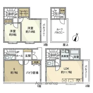 東京都文京区千駄木5【一戸建】の間取り