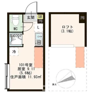トレフェリクス新小岩【2階】の間取り