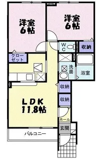 ヒルサイドタウンA【1階】の間取り