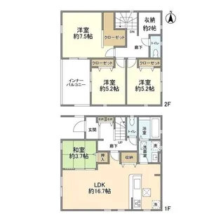 千葉県野田市野田【一戸建】の間取り