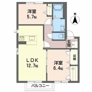 フォーリスト B【1階】の間取り