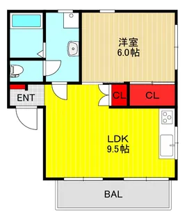 タケノヤハイツ飯塚【3階】の間取り