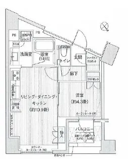 ヘキサート六本木【5階】の間取り