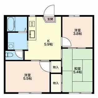 テラス南平台B【2階】の間取り