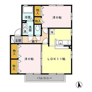 フローラルコート E【2階】の間取り