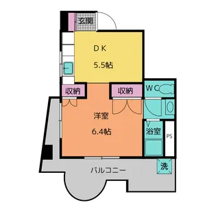 マンション松勢【4階】の間取り