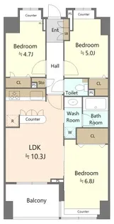 ルピナス王子弐番館【6階】の間取り
