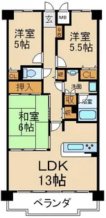 アンビエント枚方公園【3階】の間取り