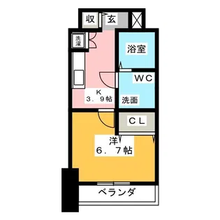 エストゥルースプラス押切【3階】の間取り