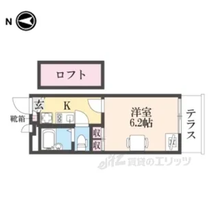 レオパレスパレス猪名寺3【1階】の間取り