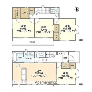 千葉県柏市五條谷【一戸建】の間取り